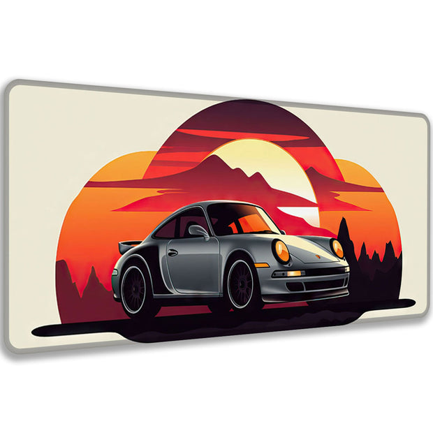 SILVER 911 - Car Design - XXL Gaming Mauspad