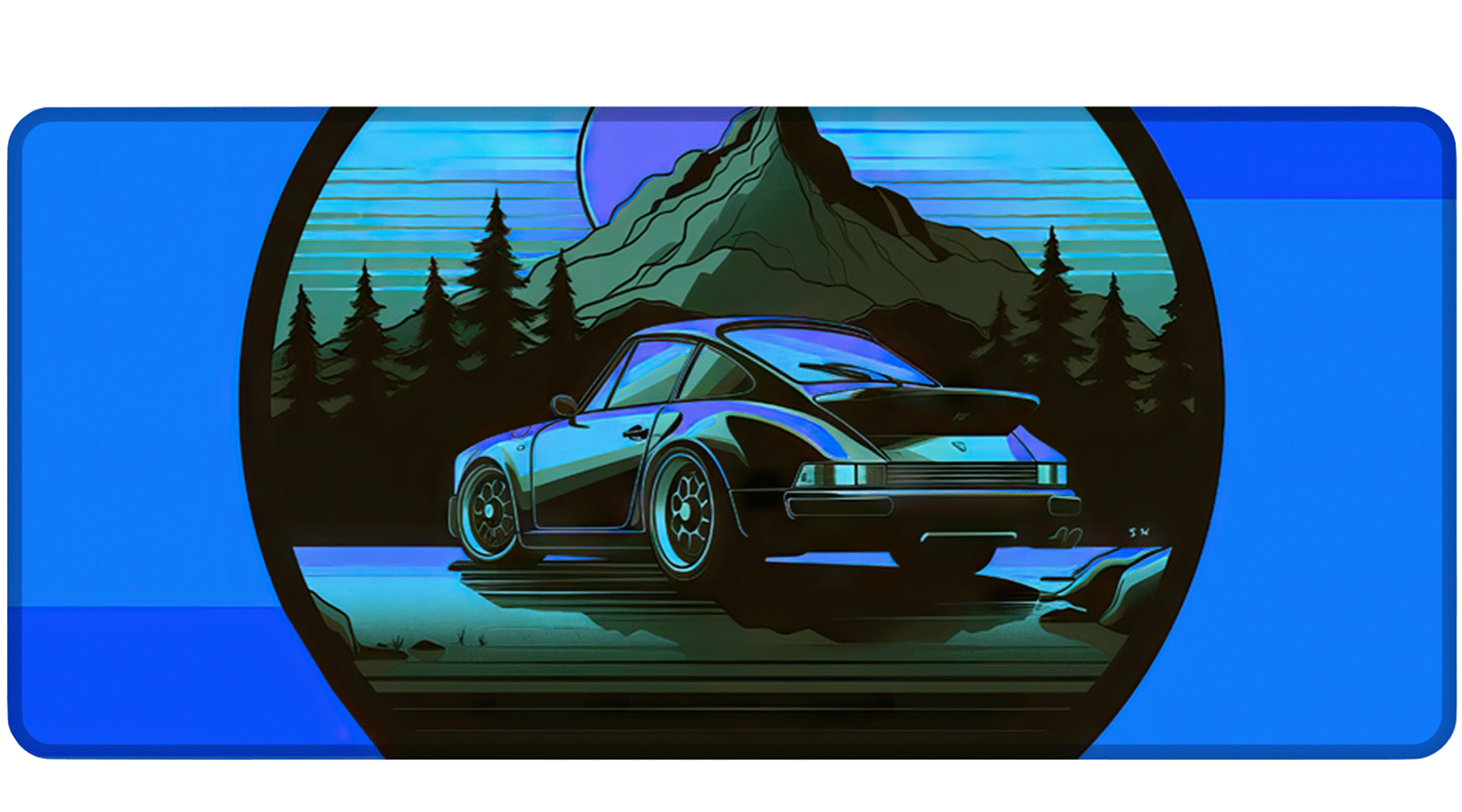 911 BLUE - Car Design - XXL Gaming Mauspad