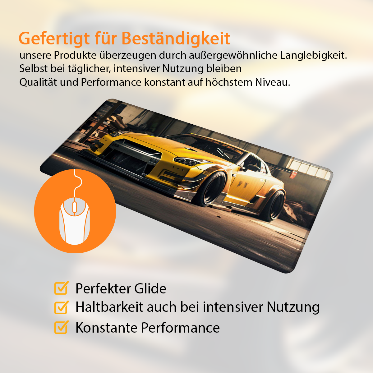 Yellow GTR - Car Design - XXL Gaming Mauspad