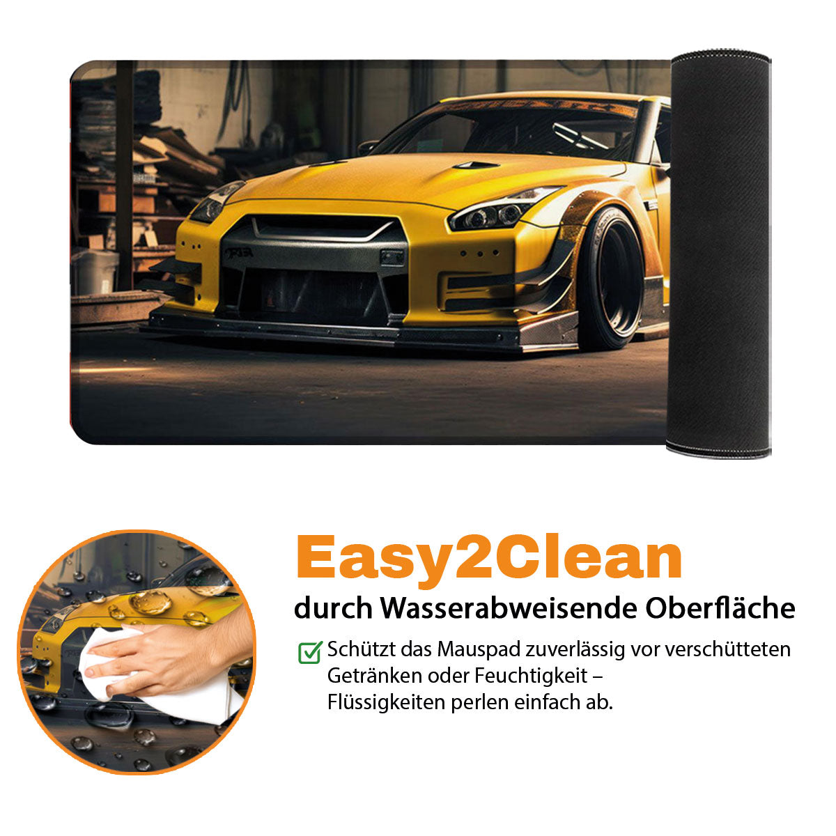 Yellow GTR - Car Design - XXL Gaming Mauspad