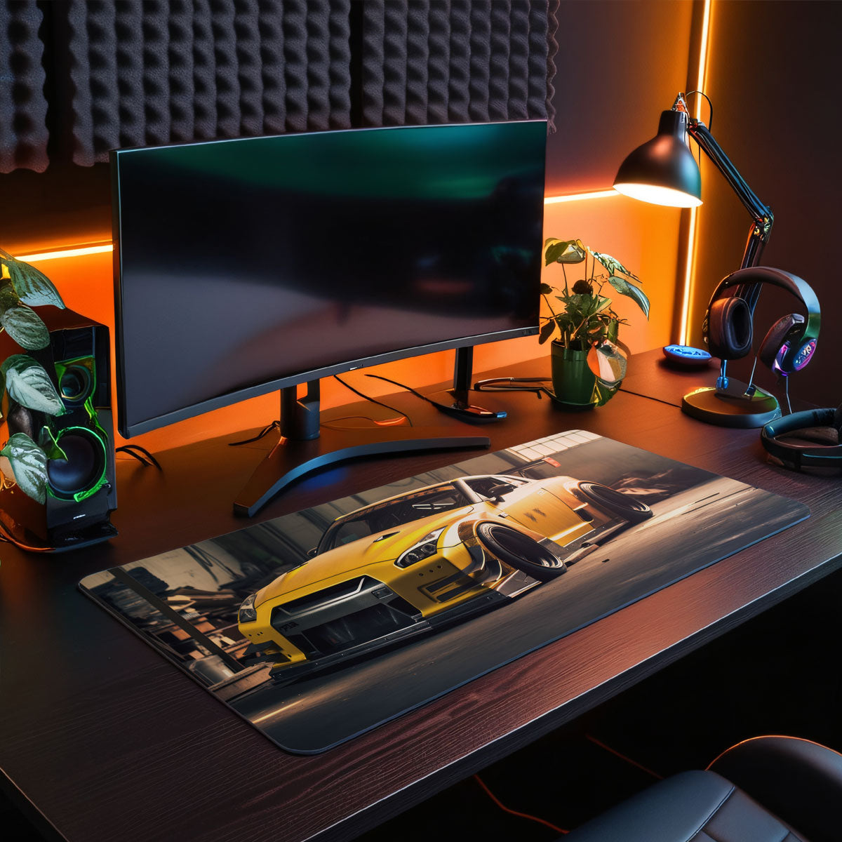 Yellow GTR - Car Design - XXL Gaming Mauspad
