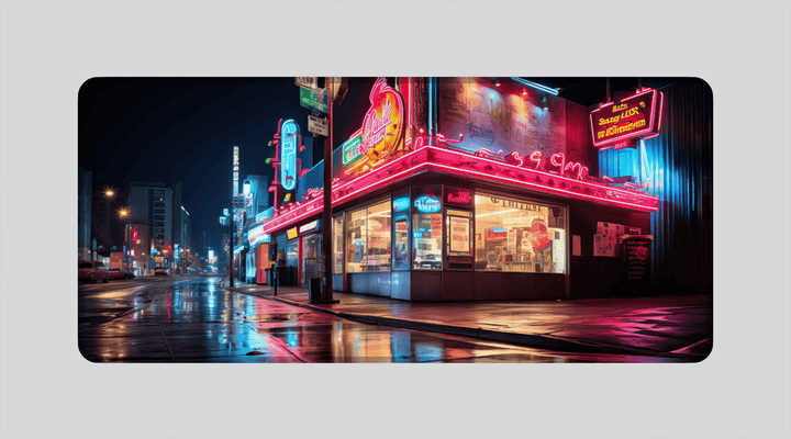 NEON AMERICAN DINER - City Design - XXL Gaming Mauspad