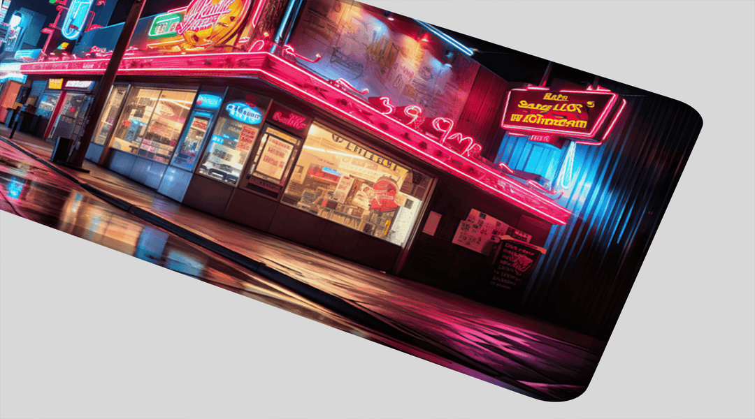 NEON AMERICAN DINER - City Design - XXL Gaming Mauspad