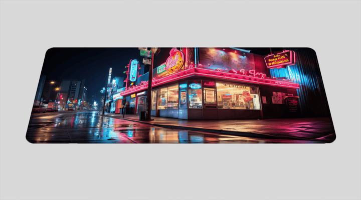 NEON AMERICAN DINER - City Design - XXL Gaming Mauspad