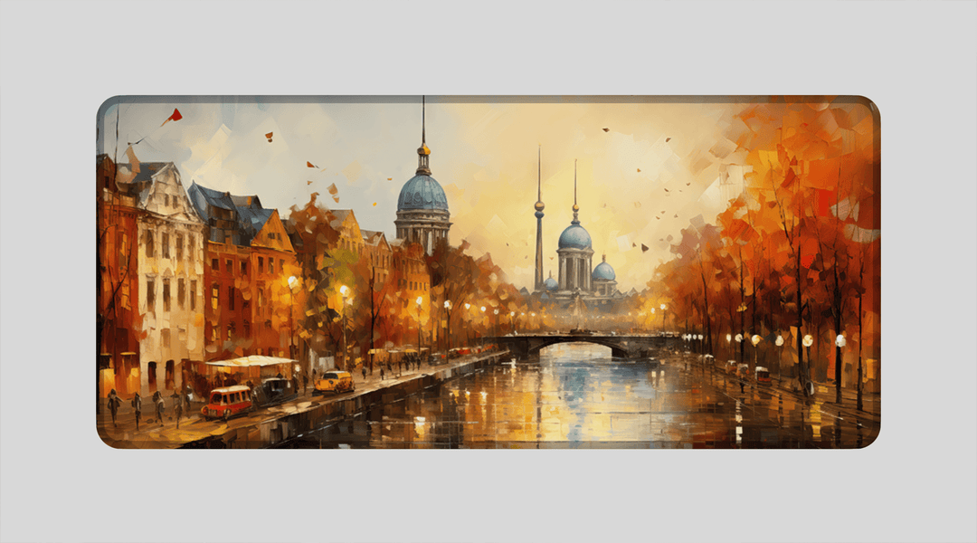 AMSTERDAM OIL PAINTING - City Design - XXL Gaming Mauspad