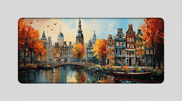 AMSTERDAM OIL PAINTING #3 - City Design - XXL Gaming Mauspad