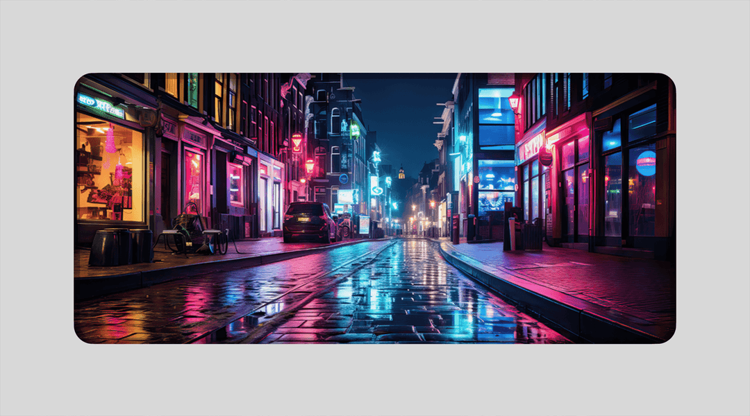 COLORFUL NIGHT STREET - City Design - XXL Gaming Mauspad