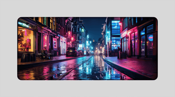 🎁 COLORFUL NIGHT STREET - City Design - XXL Gaming Mauspad (100% off)