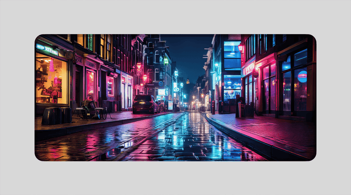 🎁 COLORFUL NIGHT STREET - City Design - XXL Gaming Mauspad (100% off)