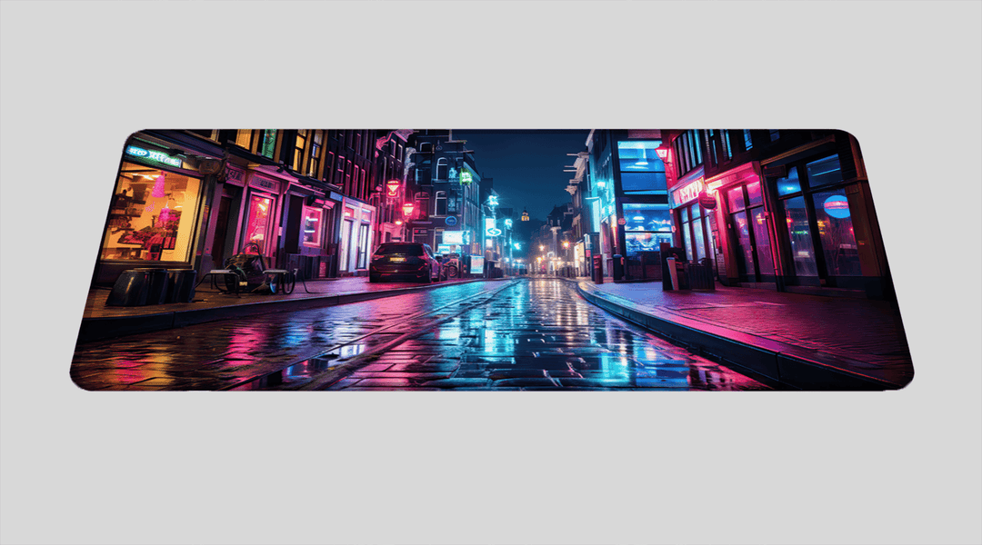 COLORFUL NIGHT STREET - City Design - XXL Gaming Mauspad