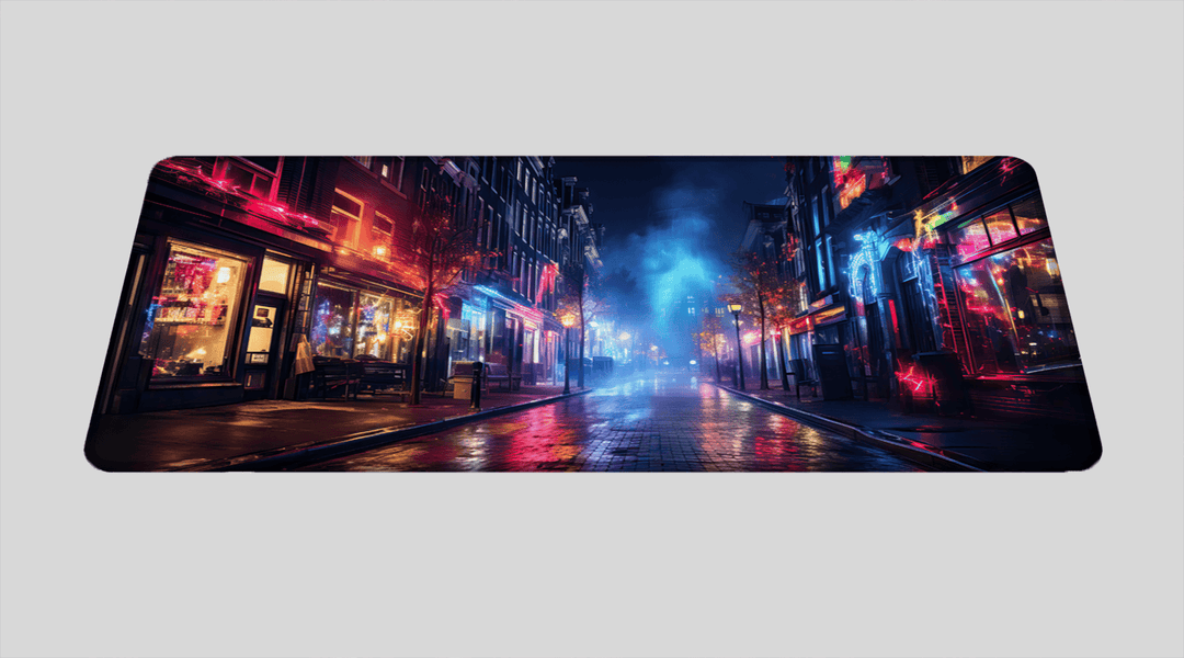 FOGGY NIGHT STREET - City Design - XXL Gaming Mauspad