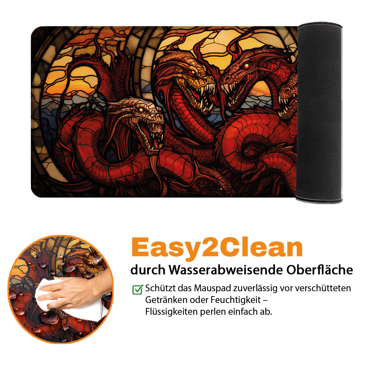 Hydra - Fantasy Design - XXL Gaming Mauspad