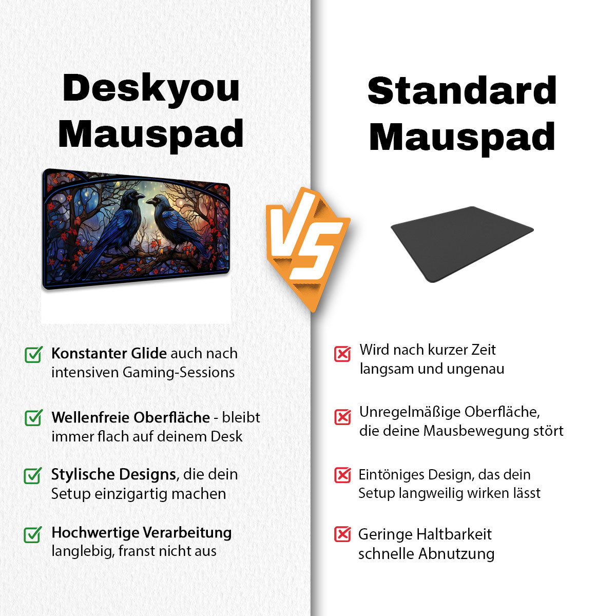 Hugin Munin - Fantasy Design - XXL Gaming Mauspad