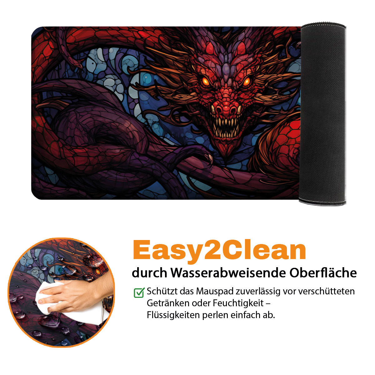 Purple Dragon - Fantasy Design - XXL Gaming Mauspad