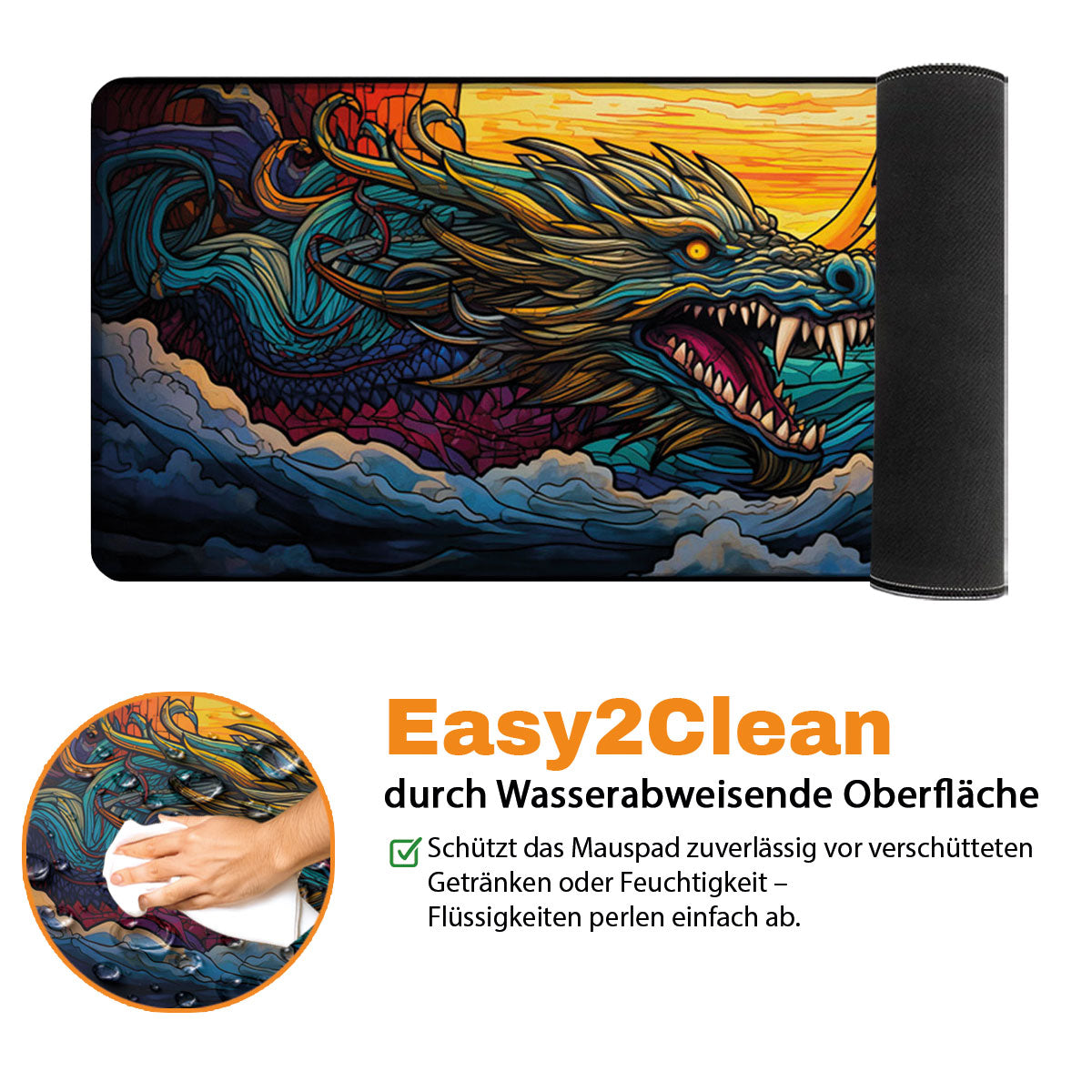 World Serpent - Fantasy Design - XXL Gaming Mauspad