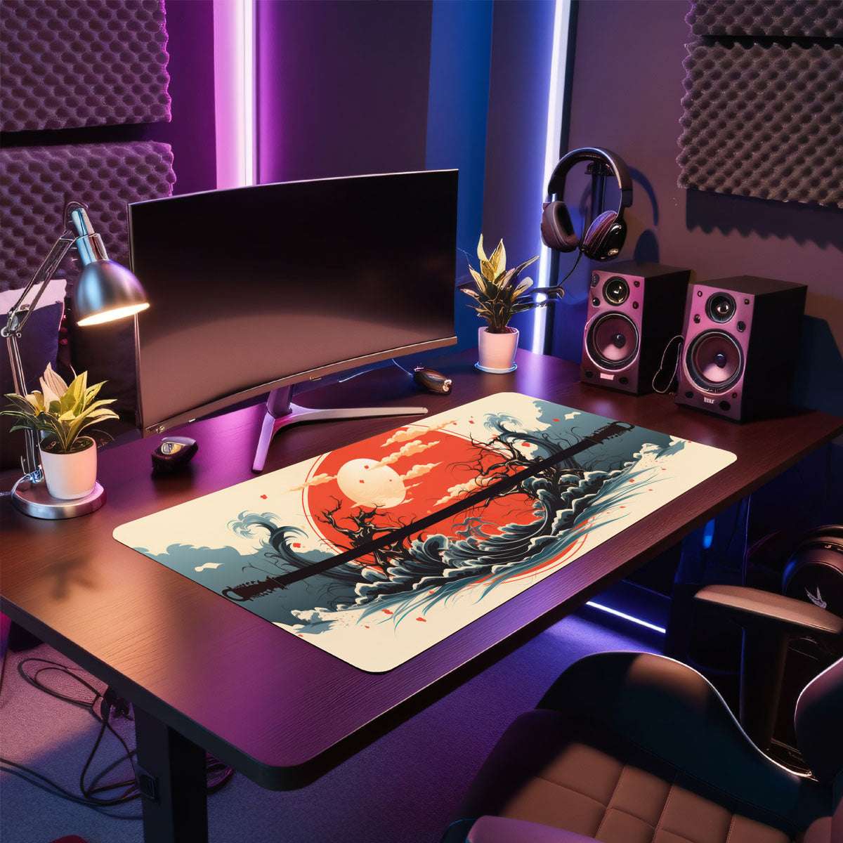 RED MOON - Japan Design - XXL Gaming Mauspad