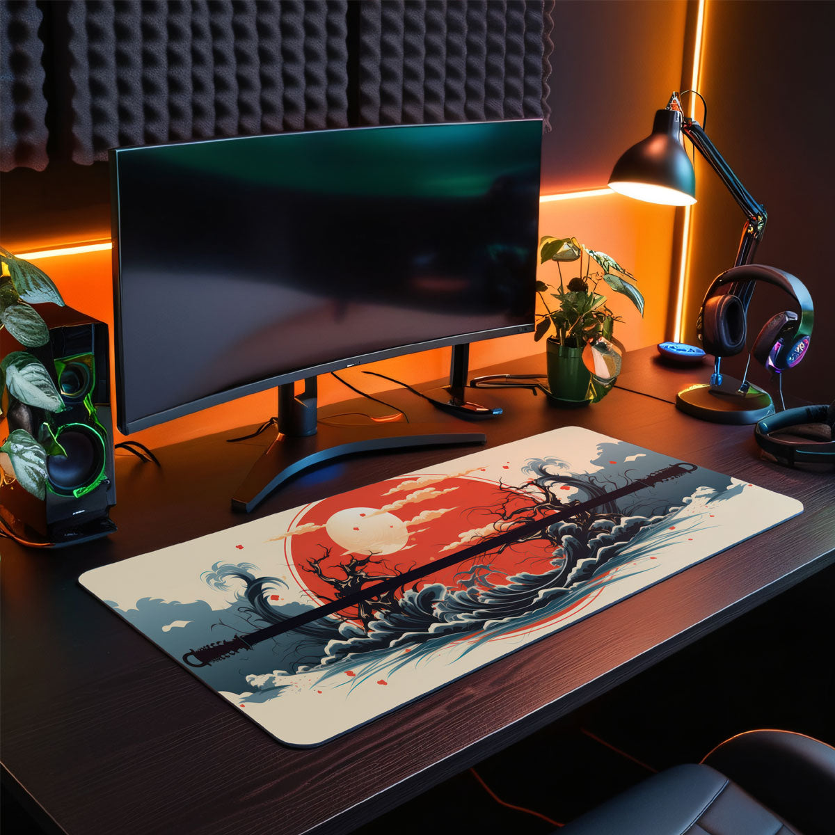 RED MOON - Japan Design - XXL Gaming Mauspad