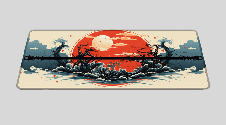 RED MOON - Japan Design - XXL Gaming Mauspad