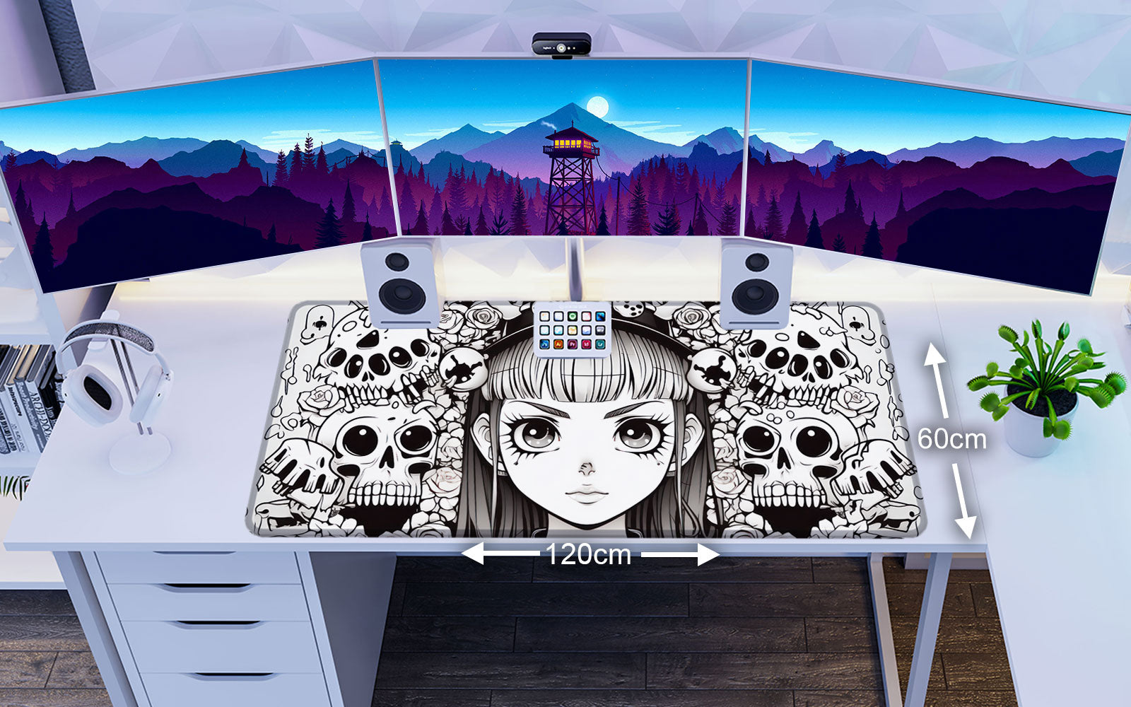 SKULL GIRL - Fantasy Design - XXL Gaming Mauspad