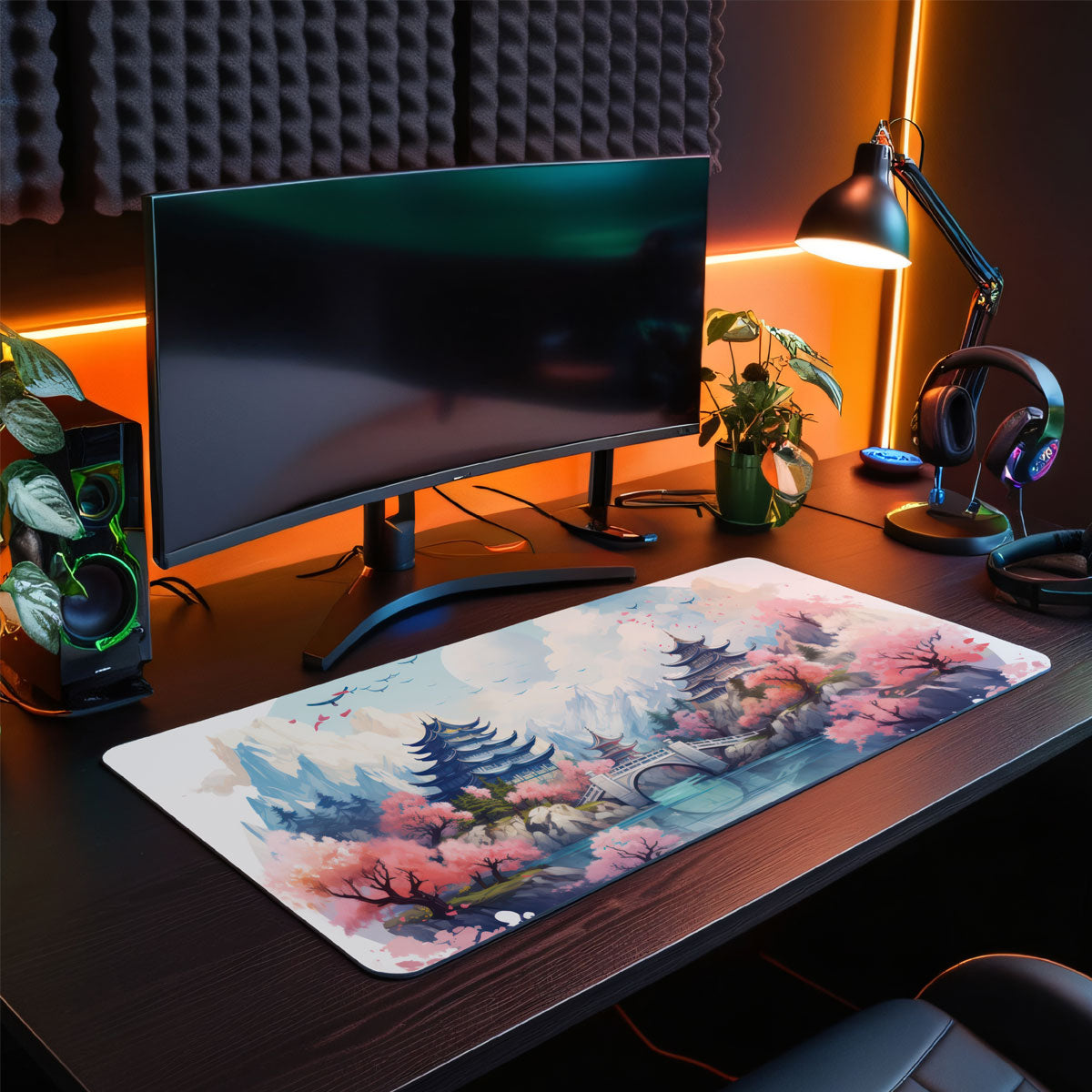 JAPANESE BLUE TEMPLE - Japan Design - XXL Gaming Mauspad