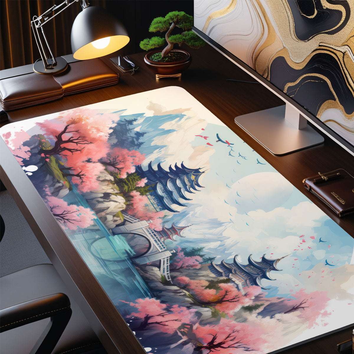 JAPANESE BLUE TEMPLE - Japan Design - XXL Gaming Mauspad