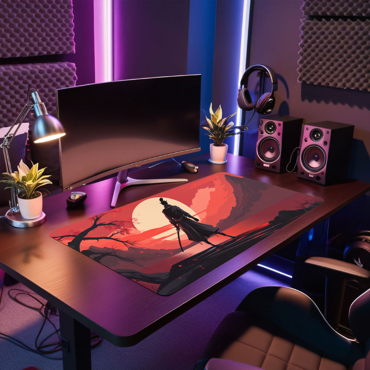 BLOOD MOON WARRIOR - Pattern Design - XXL Gaming Mauspad