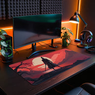 BLOOD MOON WARRIOR - Pattern Design - XXL Gaming Mauspad