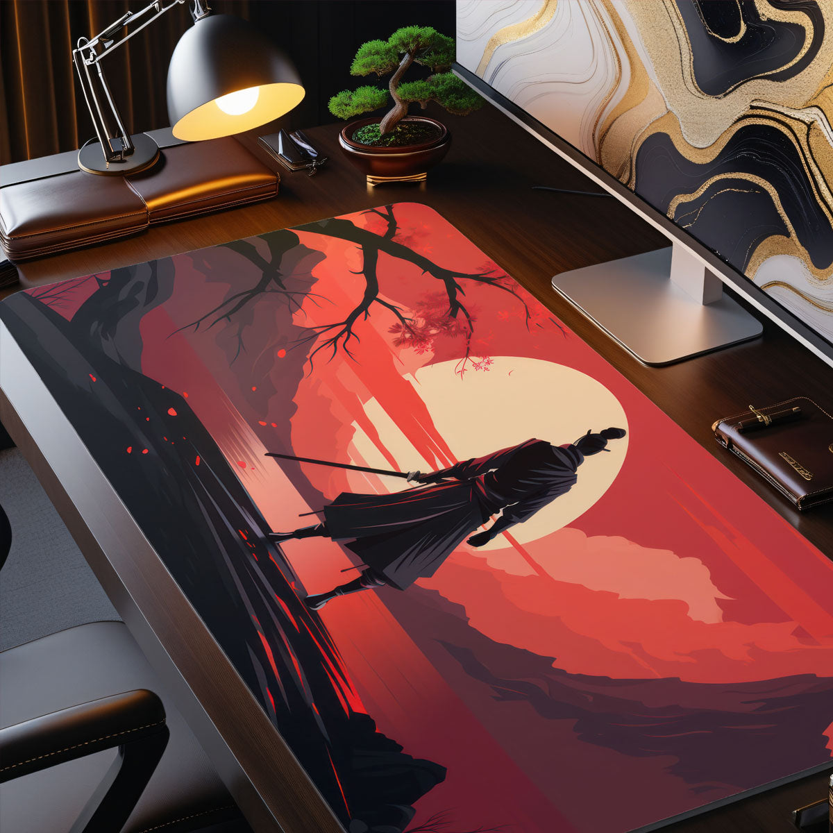 BLOOD MOON WARRIOR - Pattern Design - XXL Gaming Mauspad