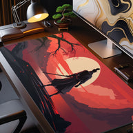 BLOOD MOON WARRIOR - Pattern Design - XXL Gaming Mauspad