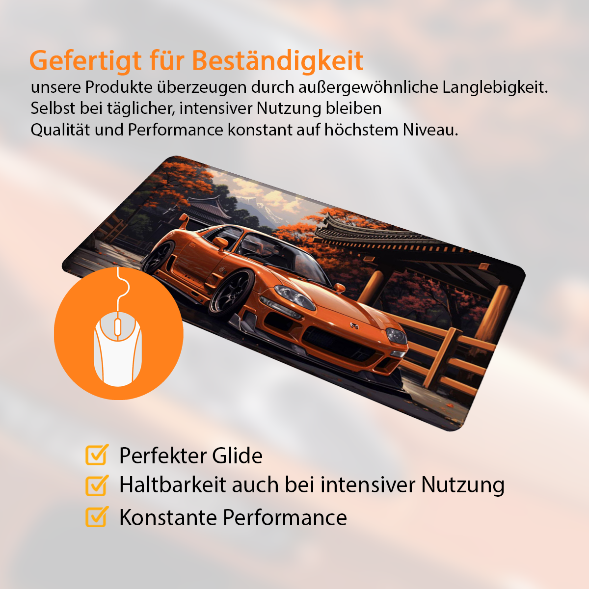 RX ORANGE - Car Design - XXL Gaming Mauspad