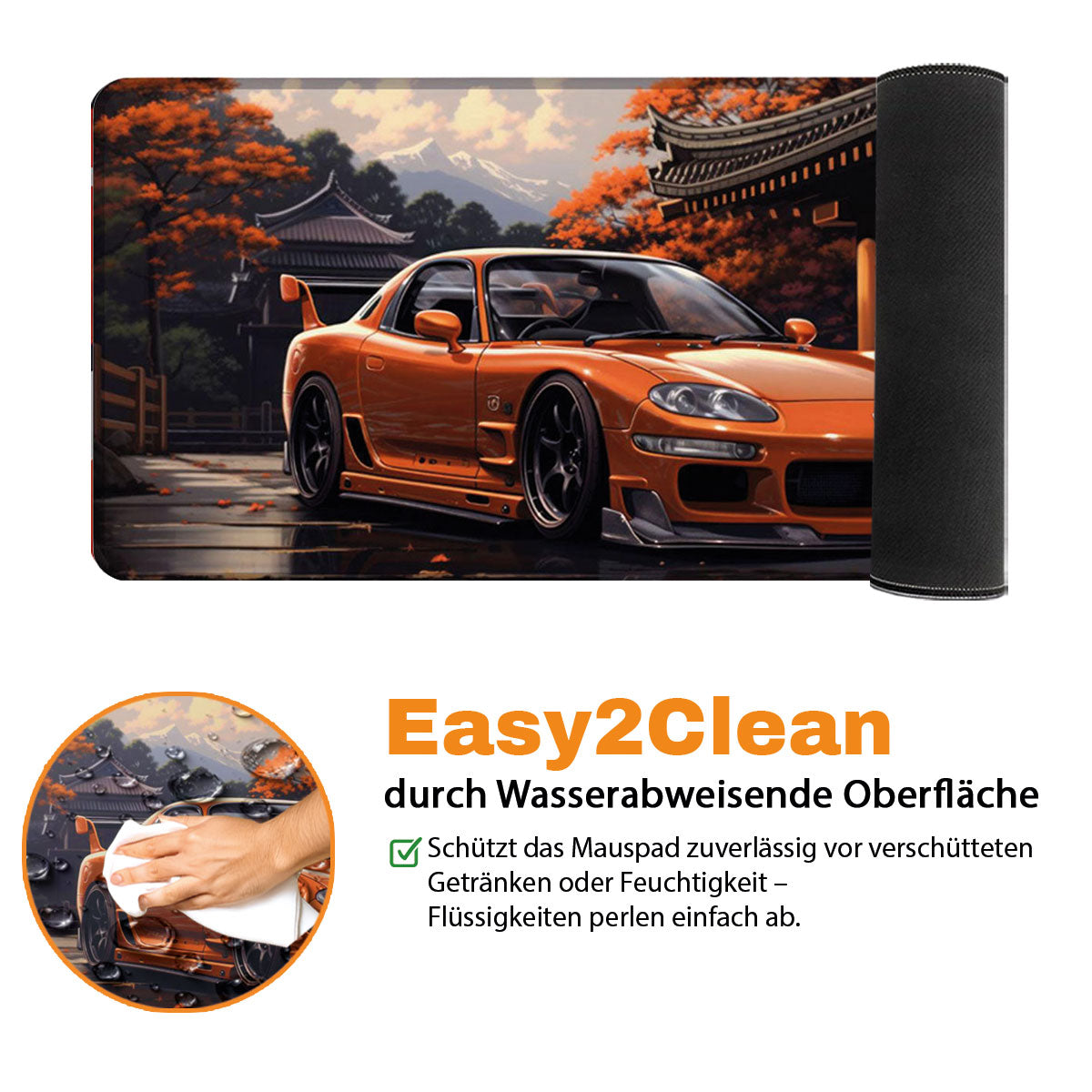 RX ORANGE - Car Design - XXL Gaming Mauspad