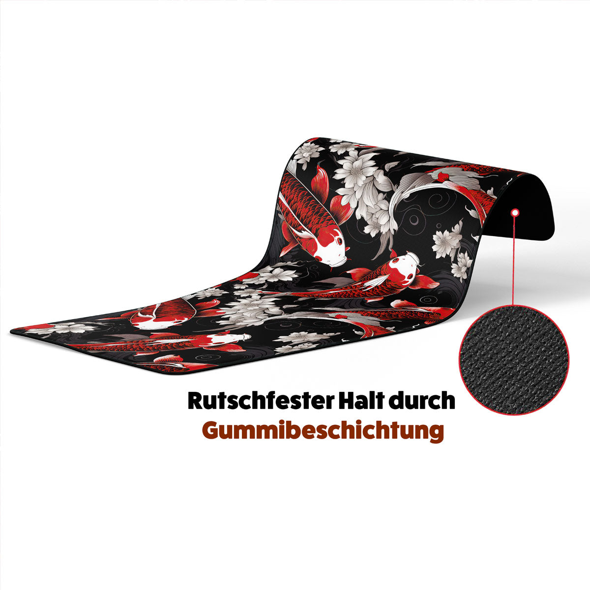 KOI PATTERN RED - Japan Design - XXL Gaming Mauspad