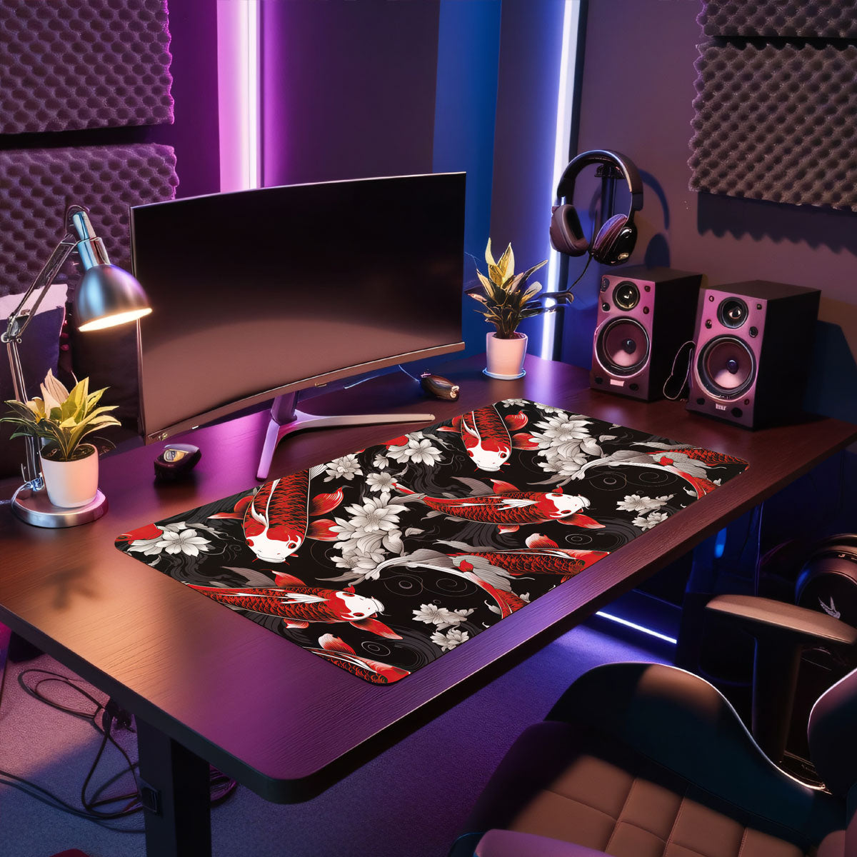 KOI PATTERN RED - Japan Design - XXL Gaming Mauspad