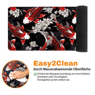 KOI PATTERN RED - Japan Design - XXL Gaming Mauspad