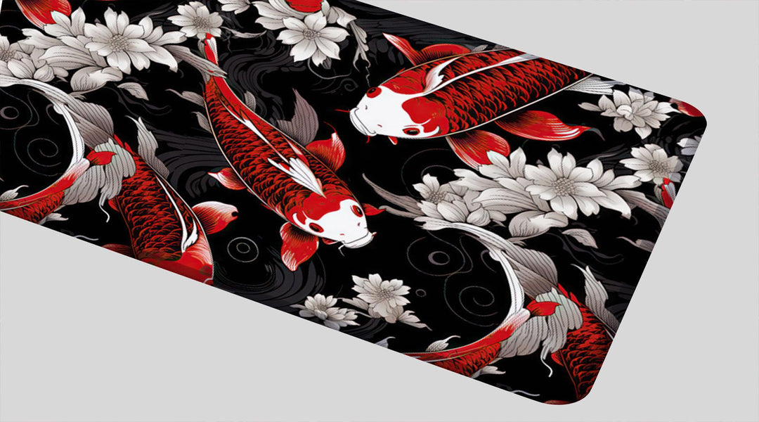 KOI PATTERN RED - Japan Design - XXL Gaming Mauspad