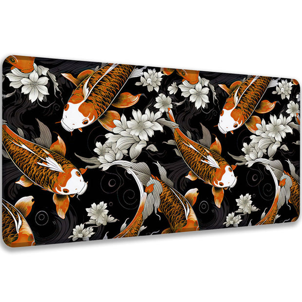 KOI PATTERN ORANGE - Japan Design - XXL Gaming Mauspad
