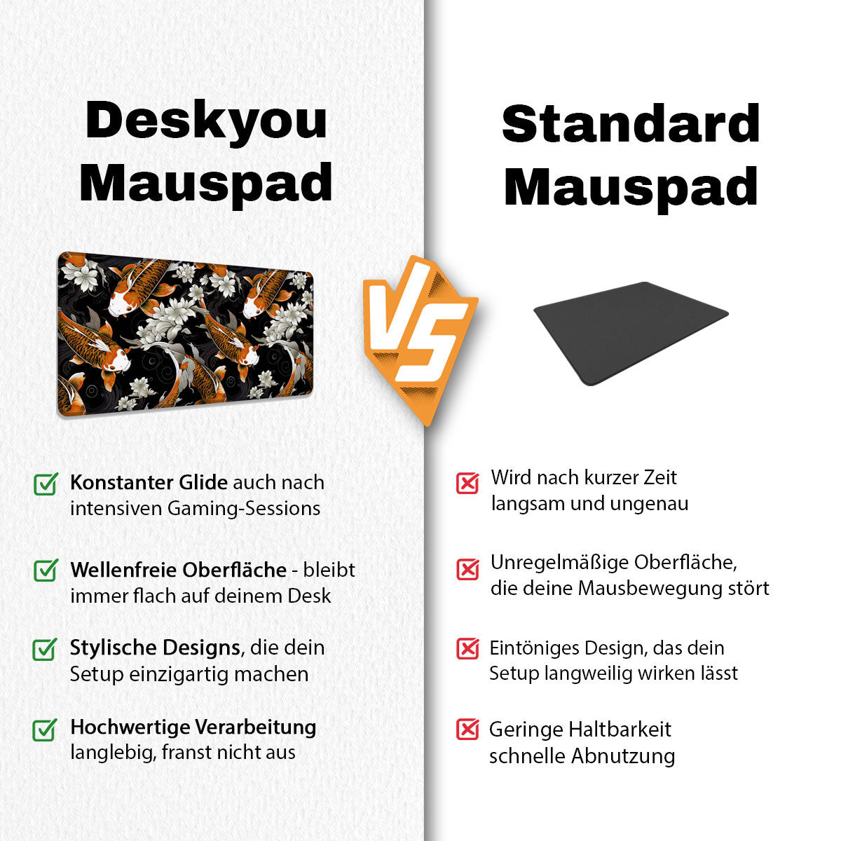 KOI PATTERN ORANGE - Japan Design - XXL Gaming Mauspad