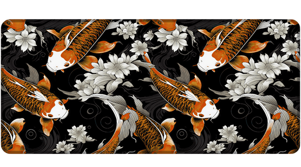 KOI PATTERN ORANGE - Japan Design - XXL Gaming Mauspad