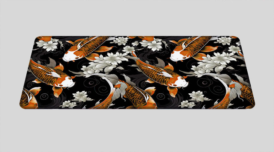 KOI PATTERN ORANGE - Japan Design - XXL Gaming Mauspad