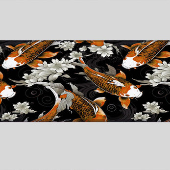 KOI PATTERN ORANGE - Japan Design - XXL Gaming Mauspad