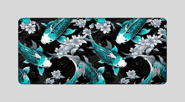 KOI PATTERN BLUE - Japan Design - XXL Gaming Mauspad