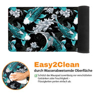 KOI PATTERN BLUE - Japan Design - XXL Gaming Mauspad