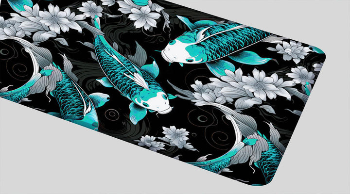 KOI PATTERN BLUE - Japan Design - XXL Gaming Mauspad