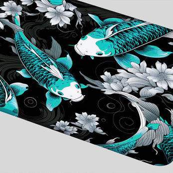 KOI PATTERN BLUE - Japan Design - XXL Gaming Mauspad