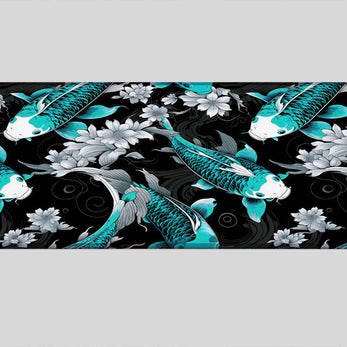 KOI PATTERN BLUE - Japan Design - XXL Gaming Mauspad