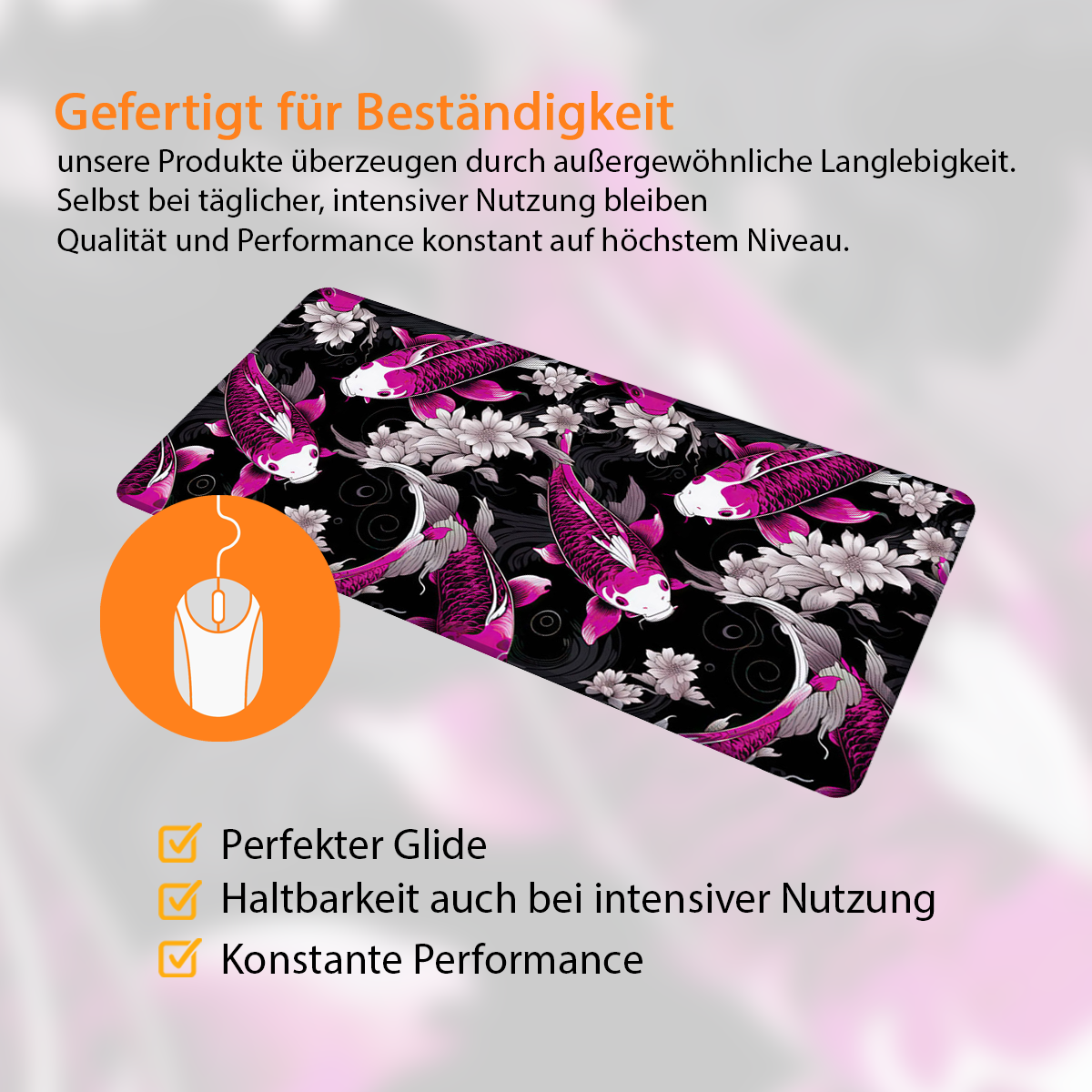 KOI PATTERN PURPLE - Japan Design - XXL Gaming Mauspad