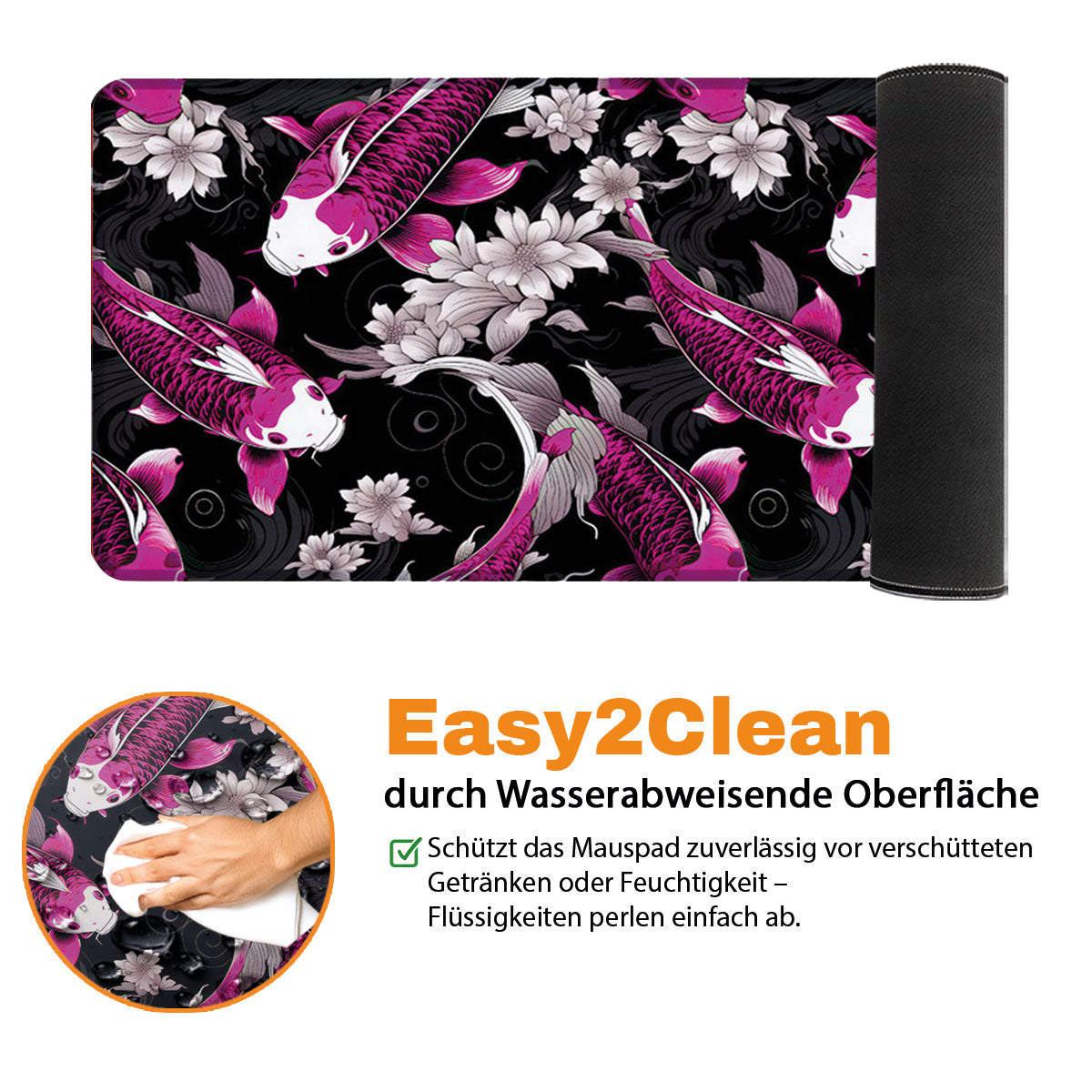 KOI PATTERN PURPLE - Japan Design - XXL Gaming Mauspad