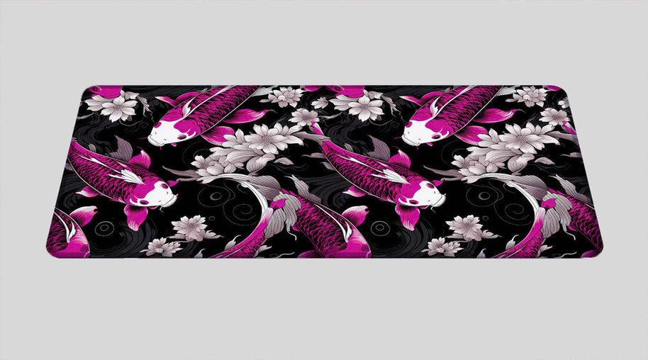 KOI PATTERN PURPLE - Japan Design - XXL Gaming Mauspad