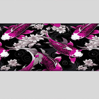 KOI PATTERN PURPLE - Japan Design - XXL Gaming Mauspad