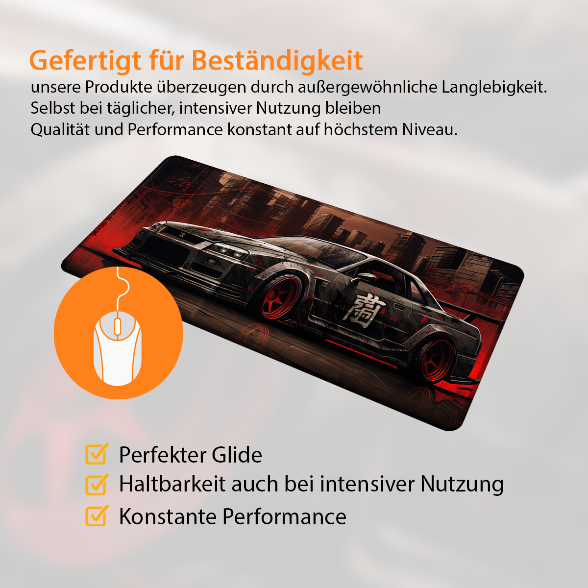 GTR Red China- Car Design - XXL Gaming Mauspad